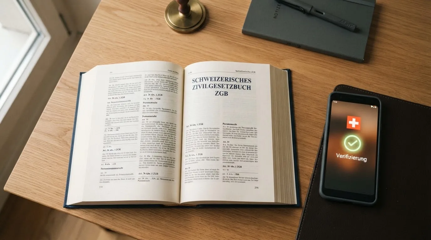 Amtliches Schreiben mit Stempel auf einem Schreibtisch neben einem Gesetzbuch — 20 franken bonus ohne einzahlung casino