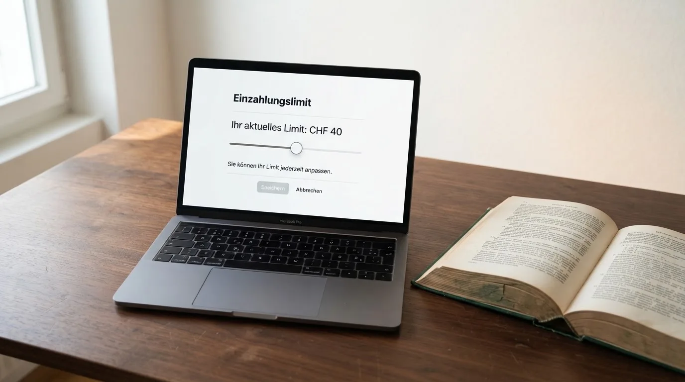 Amtliches Schreiben mit Stempel auf einem Schreibtisch neben einem Gesetzbuch — 40 franken bonus ohne einzahlung casino