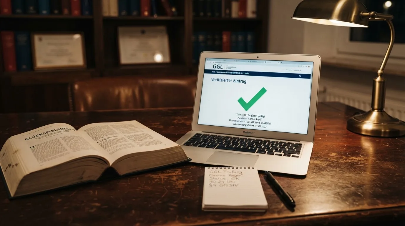 Amtliches Schreiben mit Stempel auf einem Schreibtisch neben einem Gesetzbuch — beste online casino mit banküberweisung bezahlen