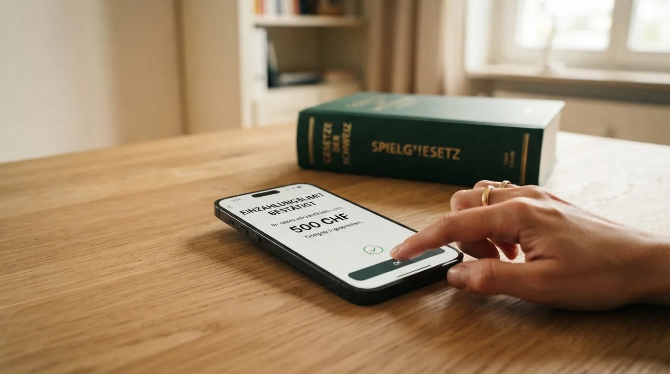 Amtliches Schreiben mit Stempel auf einem Schreibtisch neben einem Gesetzbuch — binance coin casino vergleich