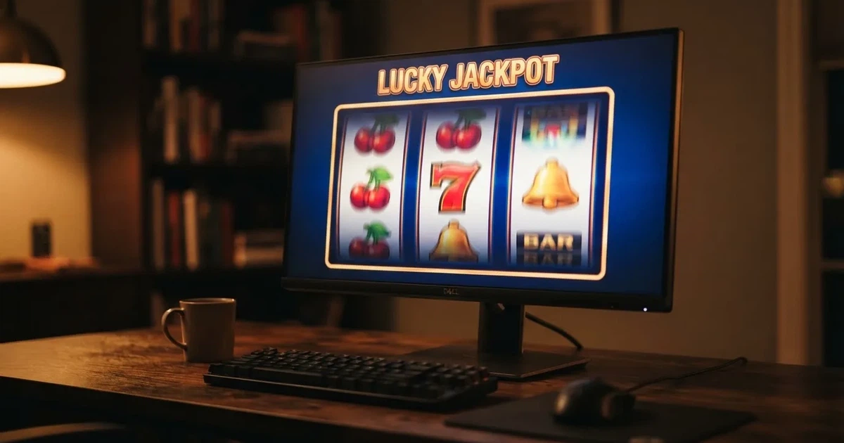 Walzen eines Spielautomaten im Demomodus auf einem Computerbildschirm — online casino bonus ohne einzahlung ohne download